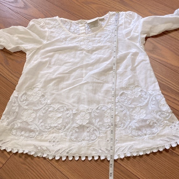 Maeve woman’s white beaded sequins, cotton, silk blend blouse, 3/4 sleeve sz 2 - Picture 12 of 13